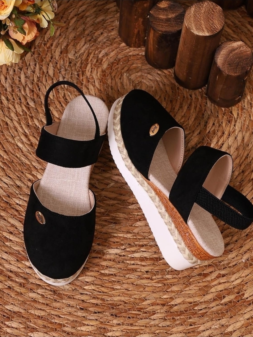 NWOT~ Summer Espadrille Heel Platform Wedge Sandals Ankle Strap Closed Toe Shoes